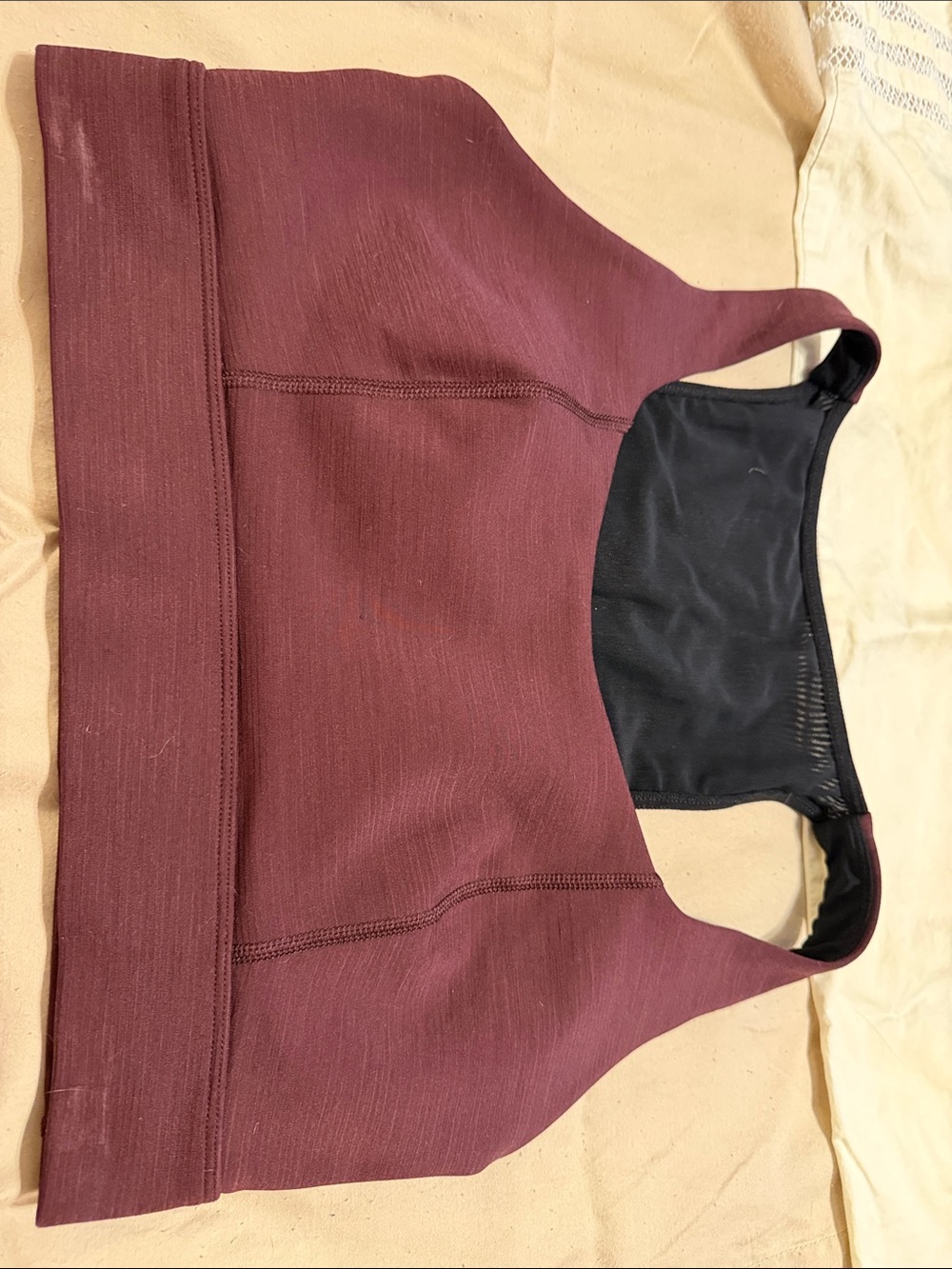 Sweaty Betty Maroon Sports Bra with Black Mesh Back